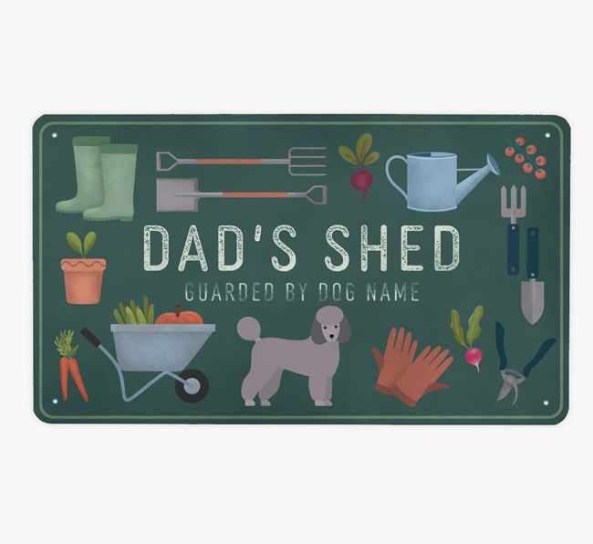 Dad's Shed: Personalised {breedFullName} Metal Garden Sign